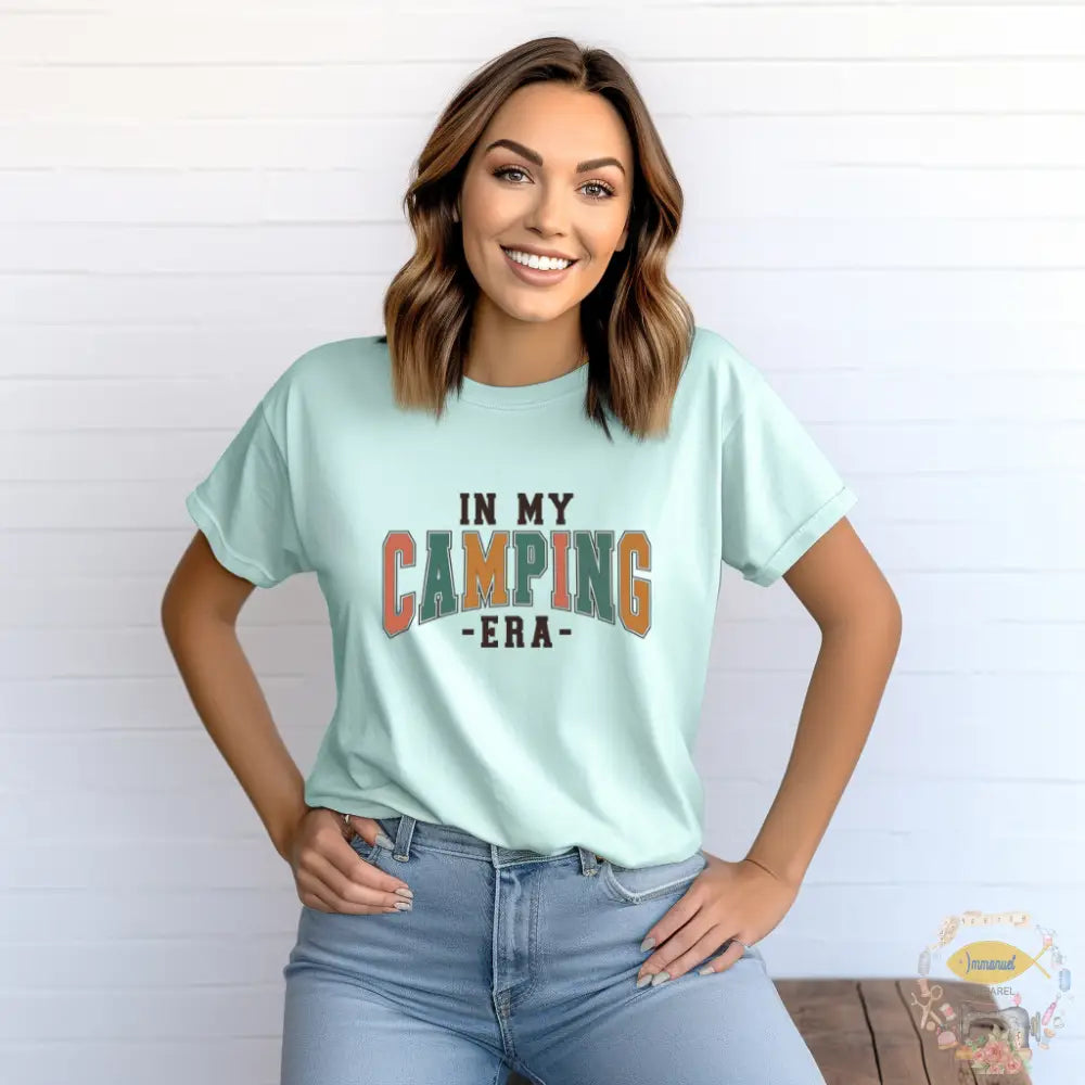 ’In My Camping Era’ Tee Small / Chalky Mint T - Shirt