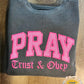 ’Pray’ Glitter Embroidered Sweatshirt