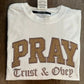 ’Pray’ Glitter Embroidered Tee T - Shirt